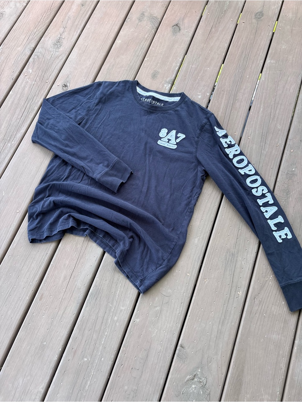 Aeropostale Mens L Black 87 Long Sleeve Shirt
